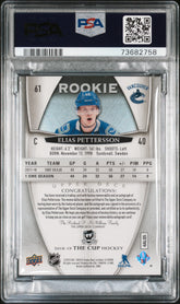 2018 Upper Deck The Cup Elias Pettersson #61 PSA 8 RPS Rookie Auto Patch #/99